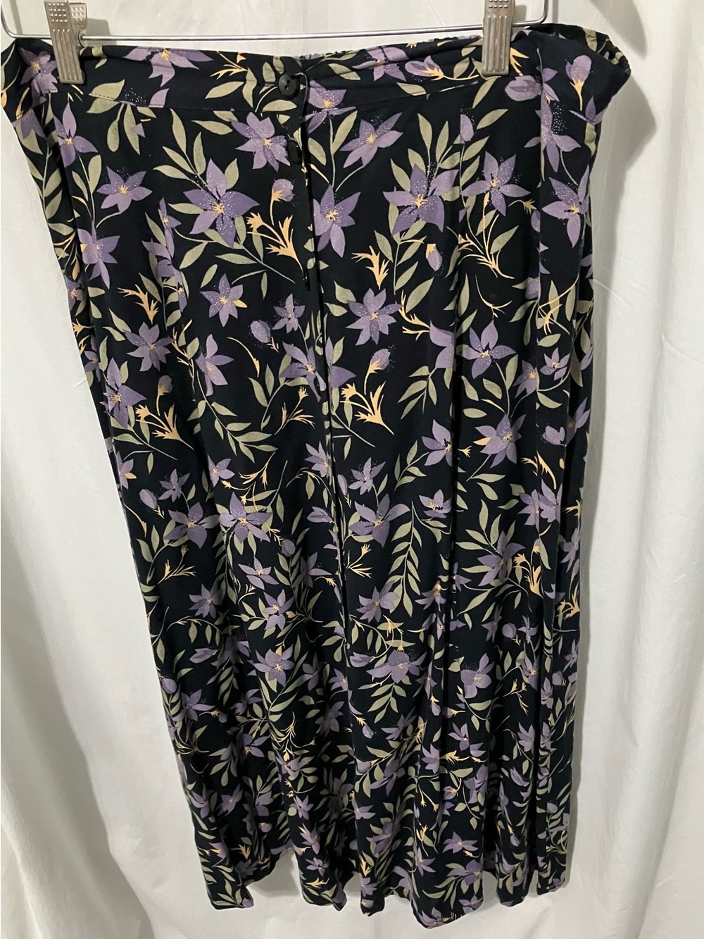 Sag Harbor Black Maxi Dress with Lavender Floral Print